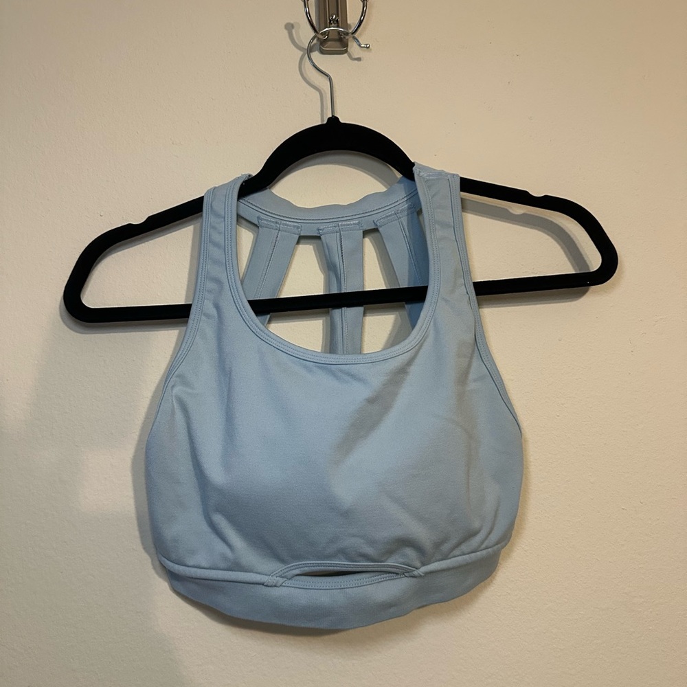 Alphalete Open Back Blue Sports Bra